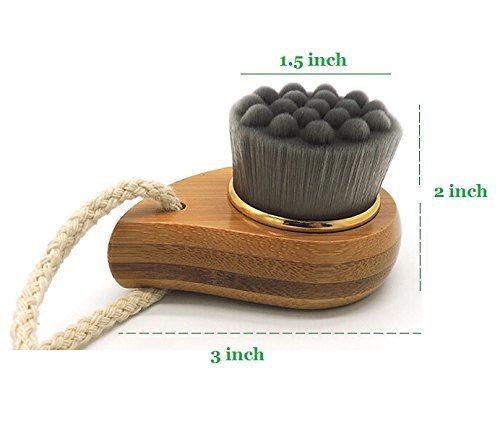 Rosette Bamboo Charcoal Fiber Face Brushes Soft Facial Cleanser Facial Skin Care Tool pore cleaner Exfoliate Brush Bamboo Handle (gray)