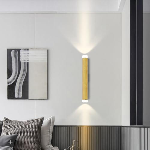 Apliques de pared LED modernos de madera de 21cm para iluminación interior de escaleras