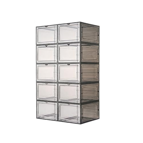 Organizador de zapatos transparente multicapa apilable que optimiza el espacio vertical en casa 2