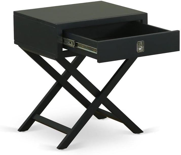 East West Furniture HANE11 One Pc Gorgeous Hamilton Small Rectangular Table with Drawer, 1-Pack, Black Finish