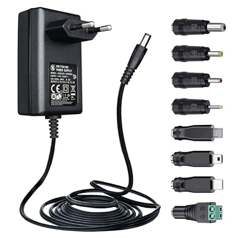 Ładowarka ścienna 5 V 2 A 1,8 m AC do 5 V DC 2000 mA 10 W z 8 bolcami do koncentratorów USB, tabletów, skanerów kamer, kamer internetowych, routerów i innych, z certyfikatem CE