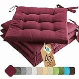 etérea Coussin de Chaise de Jardin 40x40 chaises Exterieur Galette de Chaise Coussins intérieur 4 Pièces de Coussins 40 x 40 cm Bordeaux