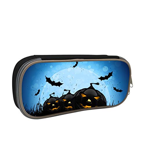 Preisvergleich Produktbild Halloween-Federmäppchen, großes Fassungsvermögen, Schreibwaren, Tasche für Kinder, Jungen und Erwachsene Einheitsgröße Schwarz