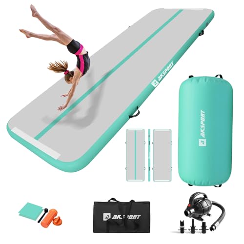 AKSPORT Airtrack mit Air Roll Aufblasbar Gymnastikmatte Turnmatte Air...