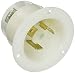 Leviton 2625F 30 Amp, 250 Volt, NEMA L6-30P 2P, 3W, Flanged Inlet Locking Receptacle, Industrial Grade, Grounding, White