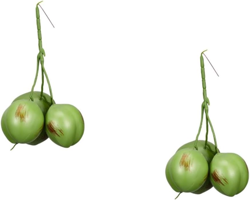 2 Bunches Coconut Tree Decoration Artificial Fruit Decoration Lifelike Artifical Coconut Coconuts Lifelike Plastic Coconuts Faux Coconuts Decor Fakecoconuts Fake Coconut Fake Fruit