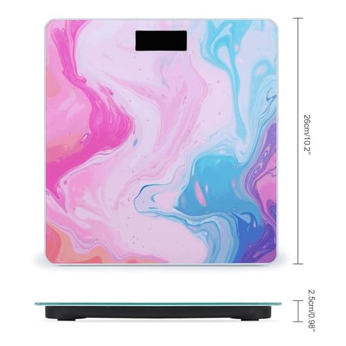 Báscula digital de baño de vidrio templado de colores pastel miniatura 2