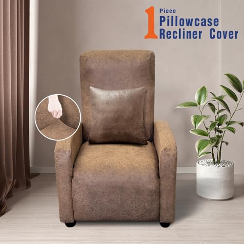 Wdfour RC-L-1 Leather-Like 4-Pieces Recliner Chair Covers Specifically For Medium Adjustable Reclining Chair With 1 Pc Pillowcase, Slipcover Recliner Couch Cover thumb #5