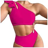 YNIEIAA Bikini Damen Push Up Einfarbiges und bedrucktes Bikini-Set für Frauen, Zweiteilige Badeanzüge, Badebekleidung, Strandanzug Strumpfhose Mit Korsage