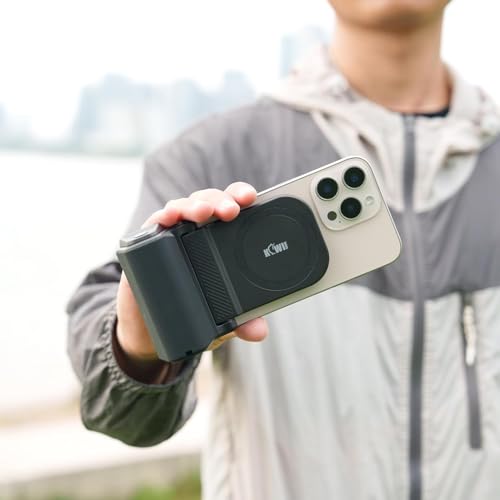 KIWIFOTOS Poignée Magnétique pour iPhone 17 Pro Max Air avec Télécommande Bluetooth et Adaptateur de Trépied pour iPhone 16 15 Pro Max Andriod Smartphone Vlog Prise de Vue Vidéo – vue 9