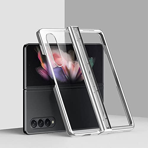 Coque Samsung Galaxy Z Fold 4 5G avec protection charnière PC rigide argent