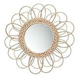 Taille et entretien facile : mesurant 40 cm de diamètre, avec un miroir circulaire de 16,5 cm, il est parfaitement dimensionné pour la plupart des espaces. Pour le nettoyage, il suffit de l'essuyer avec un chiffon doux humide. Évitez de placer près des radiateurs ou d'autres sources de chaleur. Accrochez le miroir avec juste un clou pour photo, assurant une installation sans tracas.
