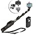 JTD Professional Telescopic Aluminum Alloy Pole Extendable to 49" Self Portrait Selfie Stick Pole Monopod with Phone Clamp Bluetooth Remote Controller Universal Mount for GoPro Phone Camara