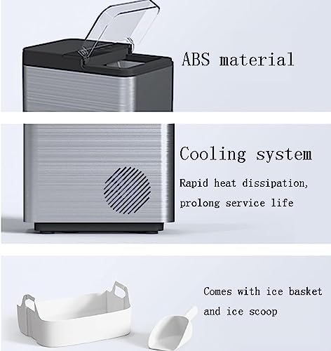 Eiswürfelmaschine für Theke, Eiswürfelmaschine, 26 lb/Tag, 6-8 Minuten/9 Stück Eis pro Ball, mit Eislöffel und Korb, Eiswürfelmaschine für Mai-Party