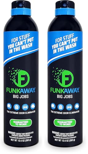 Image of FunkAway Odor Eliminator, Aerosol Spray, Fresh Scent | 2 Pack | 13.5 oz | White | for Non-Washables