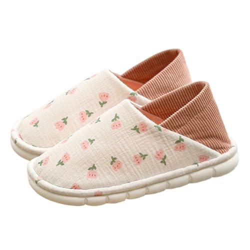 Cute Pregnancy Slippers for Hospital Delivery and Women Labor – Non-Slip, Easy Slip-on, Adjustable Strap, Warm Cozy Comfortable Bare Foot Shoes with Bears, Strawberry, Bow & Flowers Decors