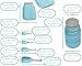 Comfify Vintage Mason Jar Kitchenware Set - Multi-Piece Kitchen Ceramic Decor Set w/4 Measuring Cups, 4 Measuring Spoons, Spoon Rest and Attractive Vintage Style - Aqua Blue