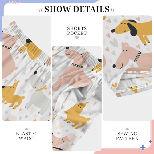 Boys' Pants Cute Dogs Hearts Colorful Long Bottoms Jogger Pants Elastic Waist Trousers with Pockets S-XL4