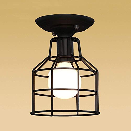 Lámpara Industrial de techo E27 con jaula decorativa de hierro y estilo moderno
