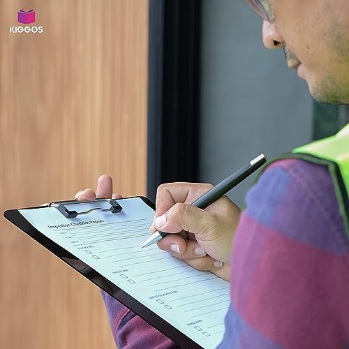 Image of KIGGOS Acrylic Clipboards 12.5 x 9, Black 25 Pack Letter Size Clip Boards with Low Profile Metal Clips, Hold up to 100 Sheets, Lightweight Set for Classroom, School, Office and Home