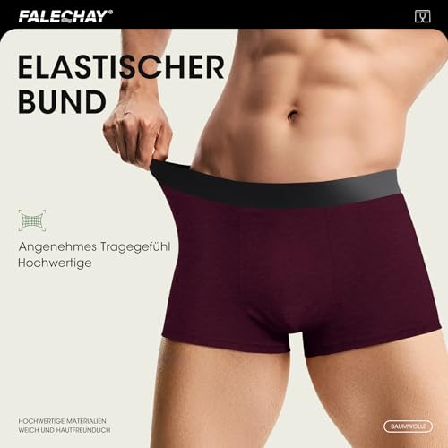 Falechay Boxershorts Herren Unterhosen Männer Baumwolle 6er Pack Retroshorts für Herren Ohne Kratzenden Zettel UnterwäSche Boxer Sportunterhosen für Herren Mehrfarbig 3XL