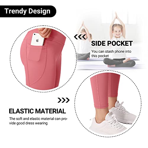 MIRITY Meninas Leggings Atléticas com Bolsos – Calças Infantis para Treino de Dança e Ioga (Pacote c