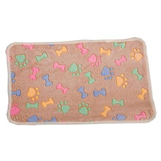 AXUHENGO 15 färger husdjur hund säng dyna mjuk korall fleece hund bo filt varm vinter husdjur katt hus madrass söt valpmatta S60 x 40 cm brunben
