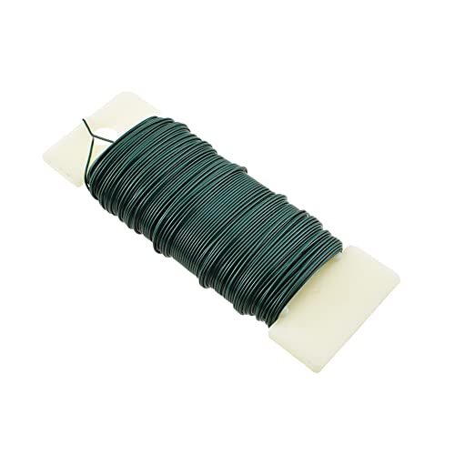 HAHIYO 22Gauge Green Flexible Metal Floral Wire - 1 Roll, 38 Yards (115 Feet) for Crafts, Christmas Wreaths, Tree &amp; Flower Arrangement, Wedding DIY