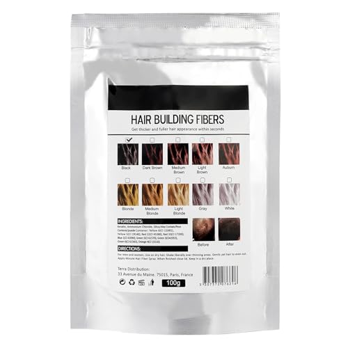 Hair Fibers Refill Powder 100g, Black