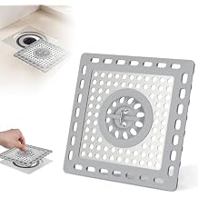 Hibbent Upgraded Shower Drain Hair Catcher for Bathroom Floor 4" Drain, Anti-Clogging Shower Drain Cover, Stainless Steel & Silicone Drain Strainer with Handle, Shower Drain Protector, Grey