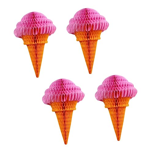 ABOOFAN 4pièces Pendentifs Nid Abeille Décorations Suspendues Forme De Glace Fournitures De Fête Décoration Suspendue pour Festivals