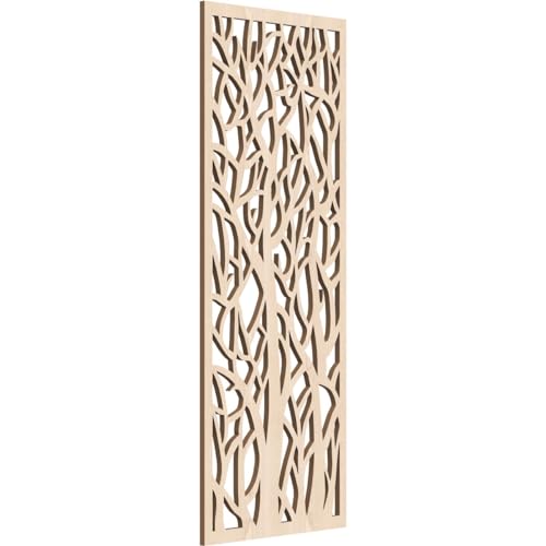 Odessa Decorative Pierced Fretwork Wood Wall Panels, 11 3/8"W x 29 3/8"H x 1/4"T, Red Oak