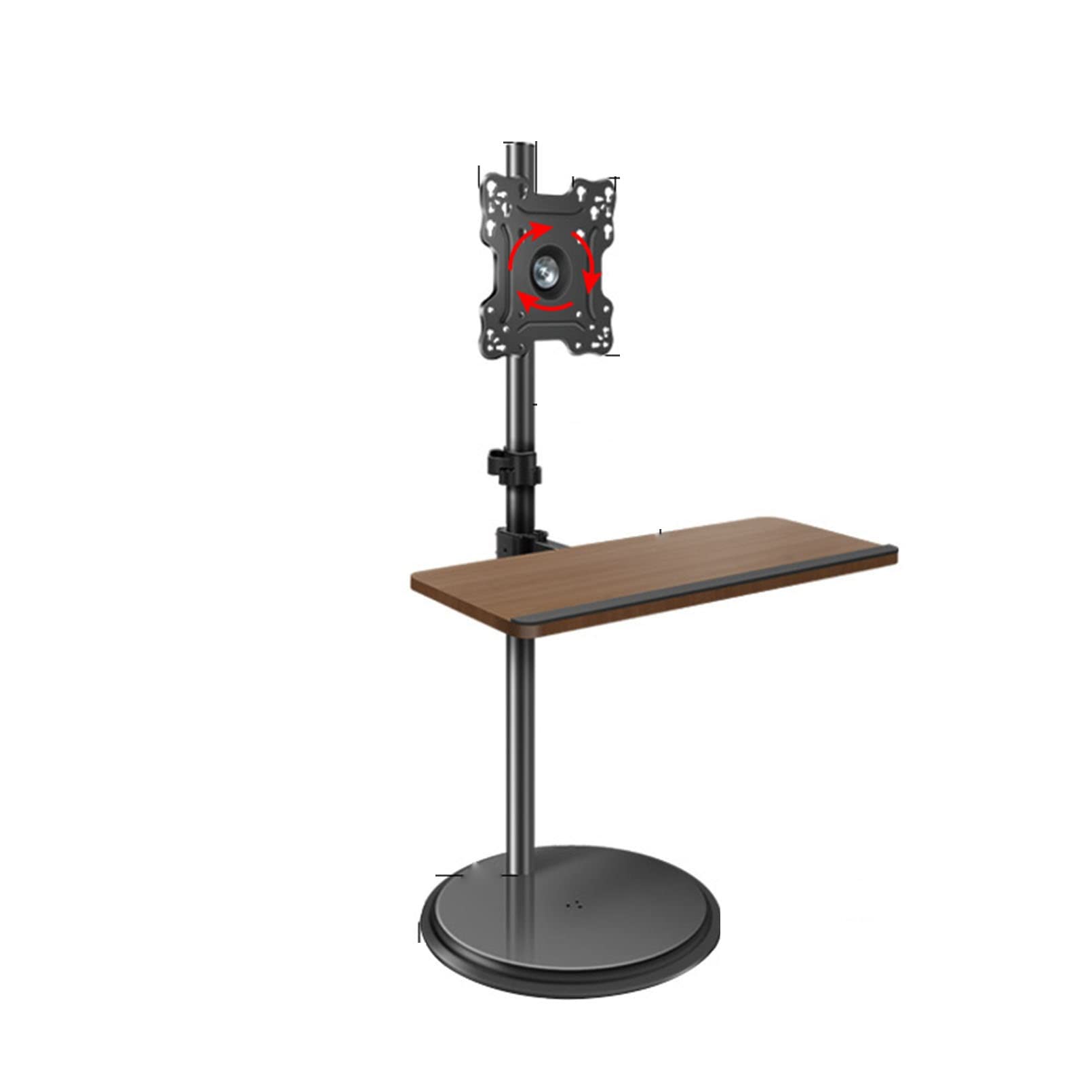 Supporto TV Mobile con Vassoio per Tastiera - Supporto Girevole Orizzontale e Verticale per Monitor TV e Computer, Carrello Mobile da Pavimento, Supporto per Video in Diretta, riun