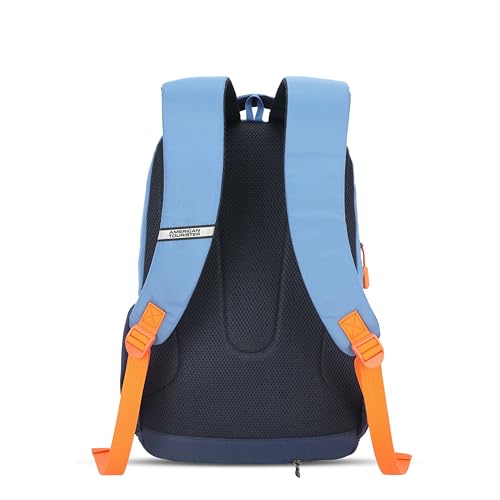 Image of American Tourister Alden Womens School Backpack | Large Capacity 27 L | 3 Compartments | Rain Cover | Navy