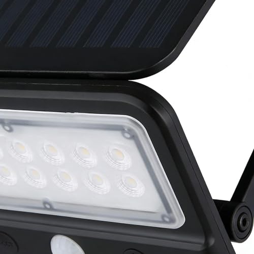 Luces de inundación impermeables con carga solar y gran angular para aceras y césped 7