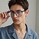 SSKHE Modische Anti Blaues Fake Brille?Blaufilterbrille klassisch Blaulicht Brille Qualität Runder Rahmen?Reduzieren Sie Strahlung Von Elektronischen GeräTen Und Visuelle ErmüDung(2Pcs)