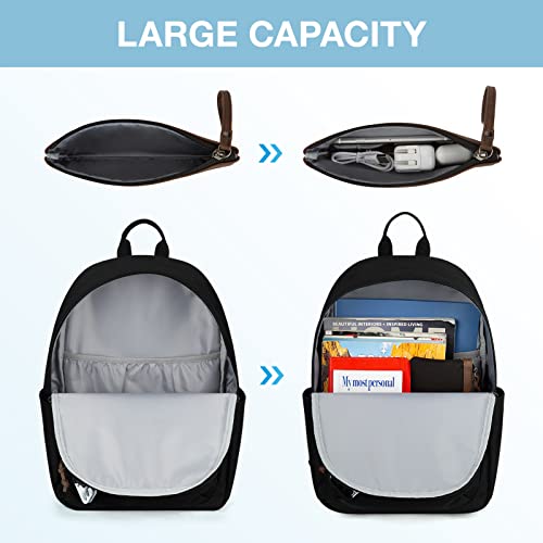 Mommore School Backpack For Boys Girls 6-8 Years Old Lightweight Kids Bookbags Casual Daypack With Luggage Strap, Black #TOP4