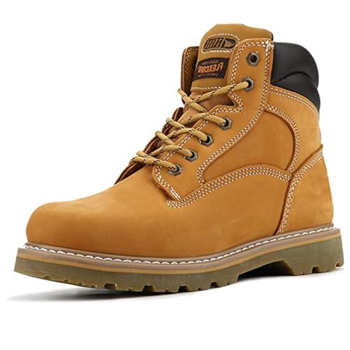 Image of CONRAD Wheat Nubuck Work Boot Collection: Sturdy, Soft Toe, Slip-Resistant Safety Shoes for Men