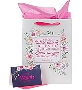 Christian Art Gifts Large Portrait Scripture Gift Bag w/Blank Card & Wrapping Tissue Paper Set fo...