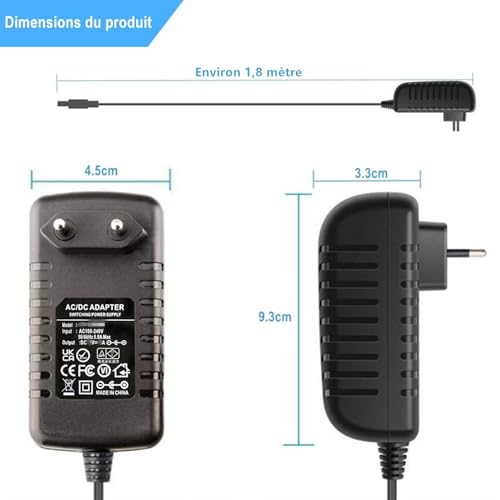 DC12V 3A Chargeur d'adaptateur Secteur avec 11 DC Plug AC à DC 12V 3amp 2.5a 2a 1.5a 1a transformateur de Conversion d'adaptateur Secteur pour LED Bande Lumineuse Clavier de caméra GPS Webcam routeur – vue 8