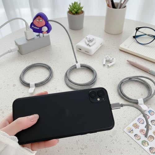 Image of Rycore 3D Cartoon Charger Protector Case for iPhone,Silicon Charger Case Cover for 18W-20W iPhone 15 14 13 12 11 Pro Max Fast Charging USB- C Adapter with Extra 360 Degree Protection and Cable Spiral