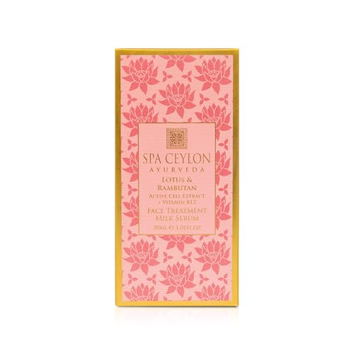 SPA CEYLON Lotus & Rambutan Face Treatment Milk Serum | Renewing Skin Serum | Skin Repair Serum for Sensitive Skin | 30ml