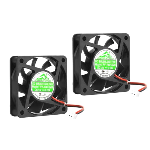 2-pak 60 mm na 60 mm na 15 mm 6015 12 V DC 0,10 A łożysko kulkowe bezszczotkowy wentylator chłodzący 2-pinowy