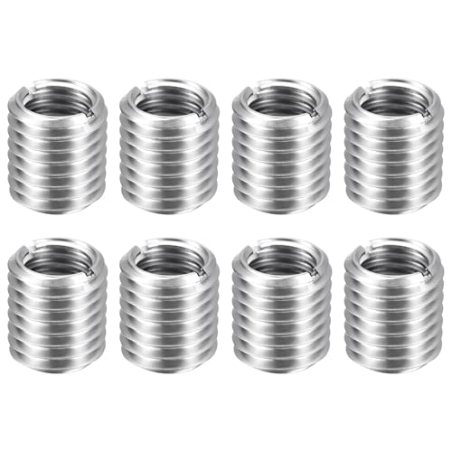 sourcing map 8pcs Thread Repair Inserts M18 x 2.5 Male to M14 x 2 Female Thread 20mm Long Stainless Steel Reducing Nuts Metric Self Tapping Sleeves Threaded Reducer Industrial Fasteners