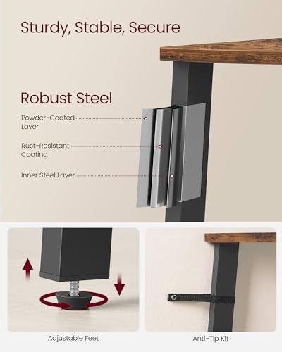 VASAGLE-Corner-Shelf-5-Tier-Corner-Bookshelf-Storage-Shelving-Unit-Plant-Stand-for-Living-Room-Industrial-Accent-Furniture-with-Steel-Frame-Rustic-Brown-and-Black-ULLS35X VASAGLE Corner Shelf 5 Tier Corner Bookshelf Storage Shelving Unit Plant Stand for Living Room Industrial Accent Furniture with Steel Frame Rustic Brown and Black ULLS35X