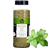 Cerez Pazari Dried Mint Leaves 5.3oz |%100 Natural, Non-irradiated, Non-GMO, Gluten Free, Raw Turkish Dried Spearmint Leaves, Crushed Peppermint Tea | Plastic Pet & Easy to Use Flapper Spice Cap