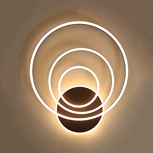 Chandelier LED suspendu cercle marron CLSDRZC plafonnier design salon