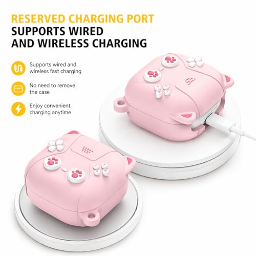 Image of Silicone Case Cover for Samsung Galaxy Buds Core (2025) (Cat Pink)