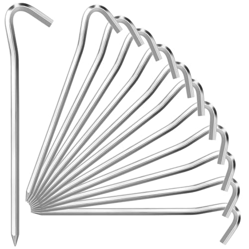 WUSJCOF 12 pezzi picchetti da tenda 18cm in alluminio picchetti da campeggio ancoraggi per terreno argento