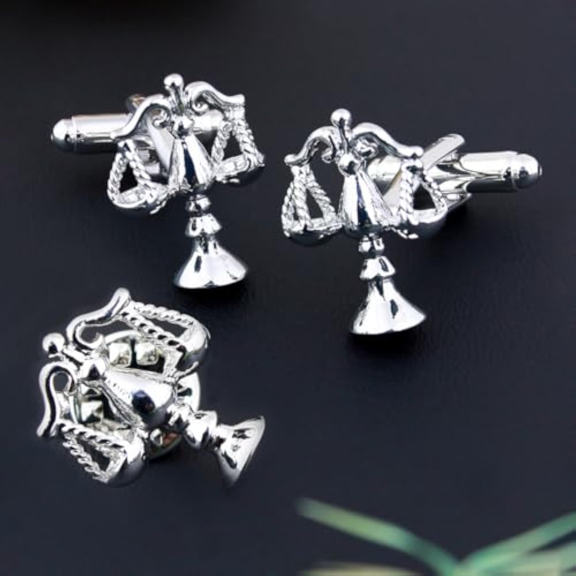 Men's Dazzling Balance Gold Brooch Set